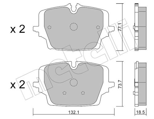 Remblokkenset, schijfrem Metelli 22-1407-0