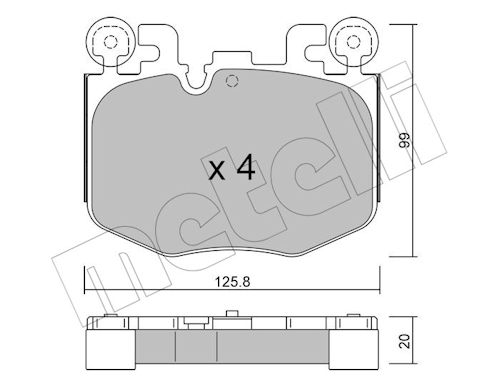 Remblokkenset, schijfrem Metelli 22-1423-0