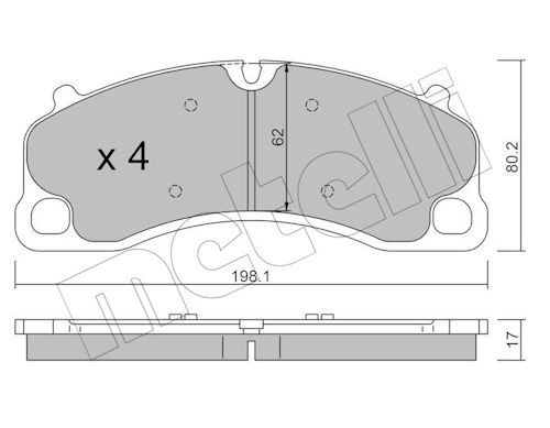 Remblokkenset, schijfrem Metelli 22-1462-0