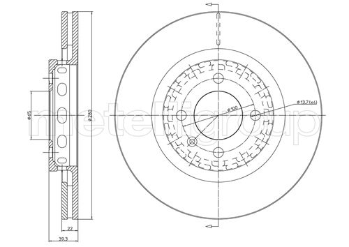 Remschijven Metelli 23-0656C