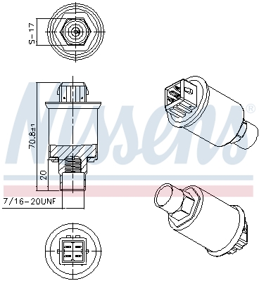 Nissens Airco hogedrukschakelaar 301018