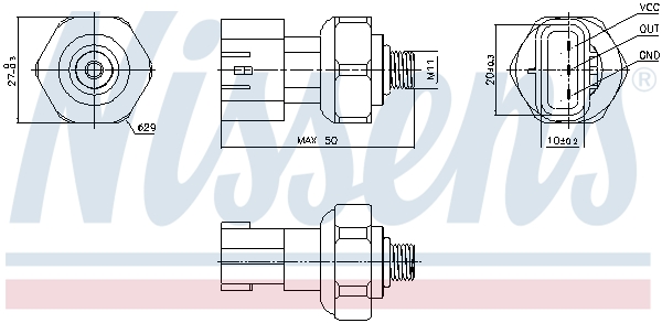 Airco hogedrukschakelaar Nissens 301090