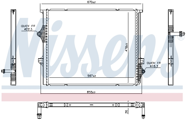 Interkoeler Nissens 606397