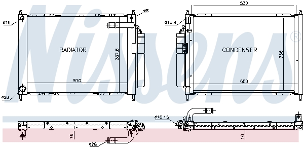 Nissens Koelmodule (radiateur+condensor) 68747