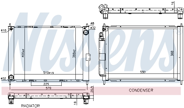 Nissens Koelmodule (radiateur+condensor) 68757