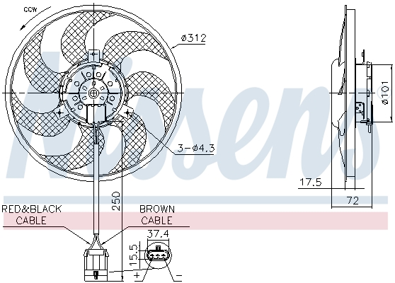 Ventilatorwiel-motorkoeling Nissens 850072