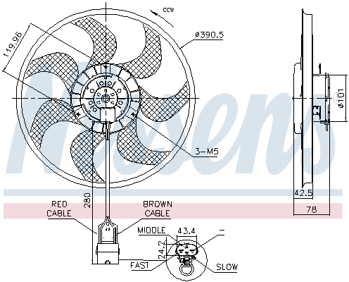 Ventilatorwiel-motorkoeling Nissens 850074