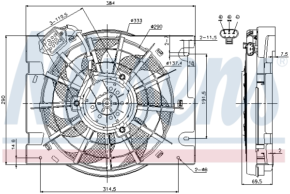 Nissens Ventilatorwiel-motorkoeling 85186
