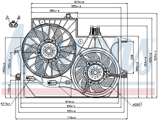 Ventilatorwiel-motorkoeling Nissens 85200