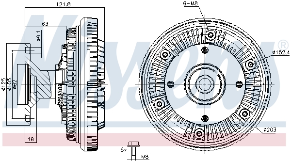 Koppeling, radiateurventilator Nissens 86160