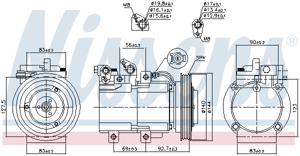 Nissens Airco compressor 890182