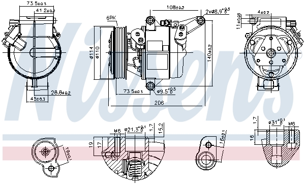 Airco compressor Nissens 890948