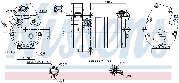 Airco compressor Nissens 891070