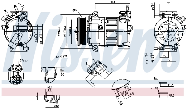 Compressor, airconditioning Nissens 891260