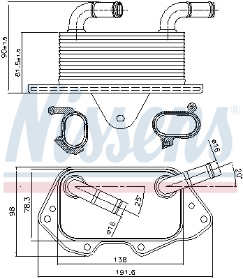 Nissens Oliekoeler motorolie 90662