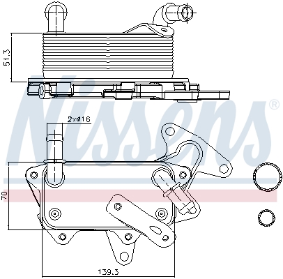 Nissens Oliekoeler motorolie 90748
