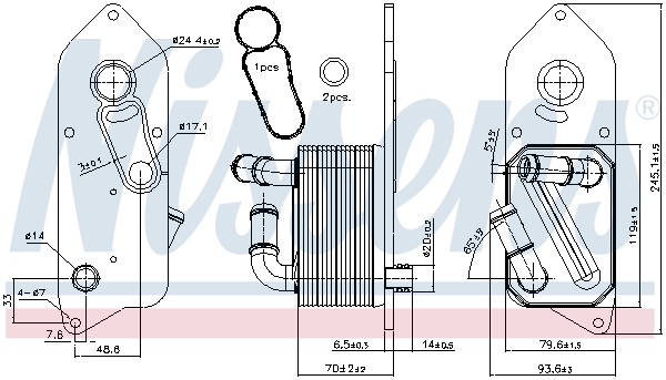 Nissens Oliekoeler motorolie 90892