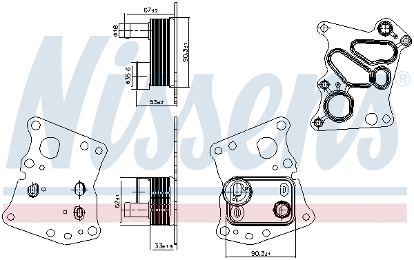 Nissens Oliekoeler motorolie 90943