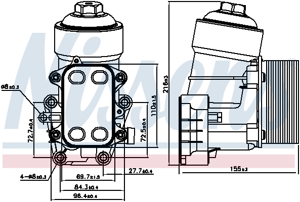 Nissens Oliekoeler motorolie 91158