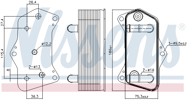 Nissens Oliekoeler motorolie 91160