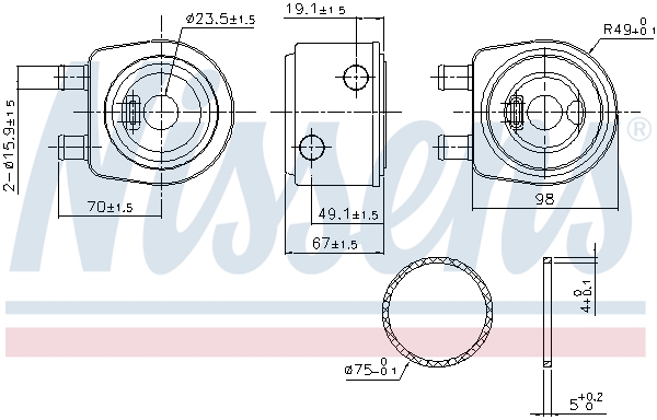 Nissens Oliekoeler motorolie 91248