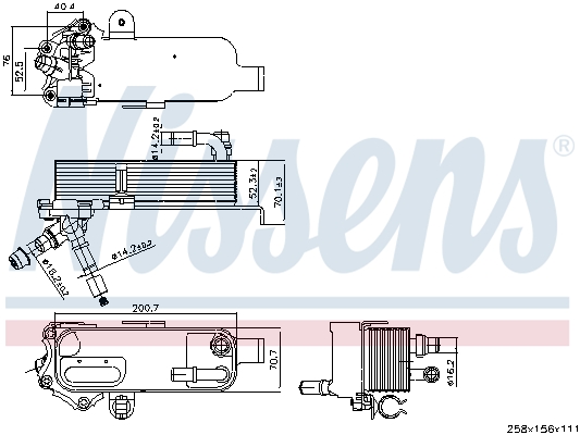 Oliekoeler motorolie Nissens 91298