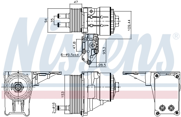 Oliekoeler motorolie Nissens 91328