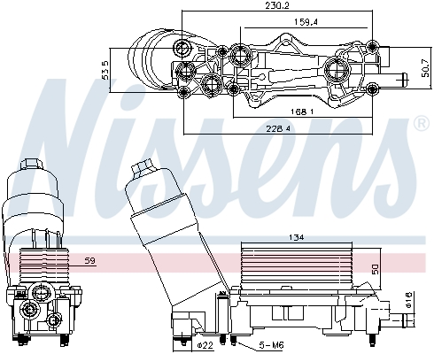 Oliekoeler motorolie Nissens 91336