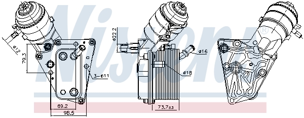 Oliekoeler motorolie Nissens 91347