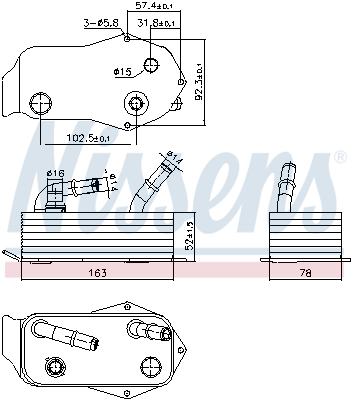 Oliekoeler, automatische transmissie Nissens 91353