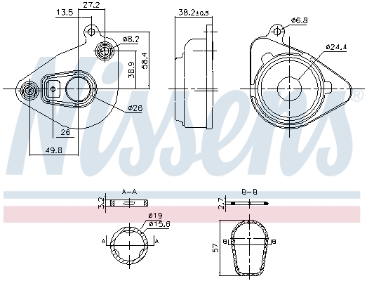 Oliekoeler, motorolie Nissens 91362