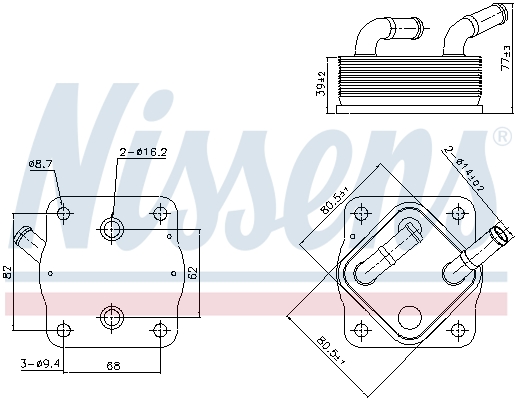 Oliekoeler motorolie Nissens 91378