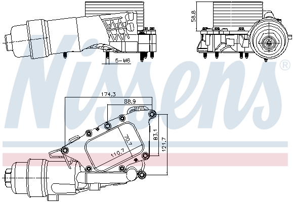 Oliekoeler, motorolie Nissens 91385