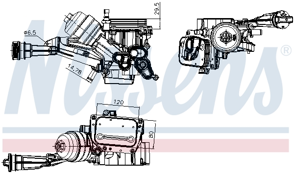 Oliekoeler, motorolie Nissens 91397
