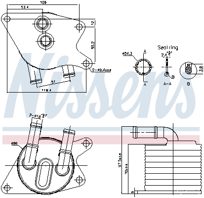 Oliekoeler motorolie Nissens 91398