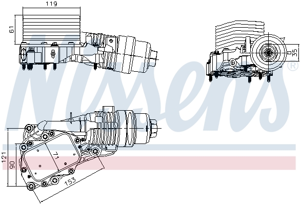 Oliekoeler motorolie Nissens 91400