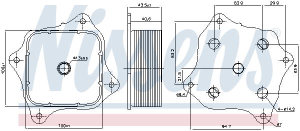 Oliekoeler motorolie Nissens 91421