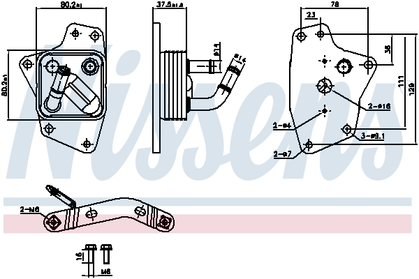 Oliekoeler motorolie Nissens 91444