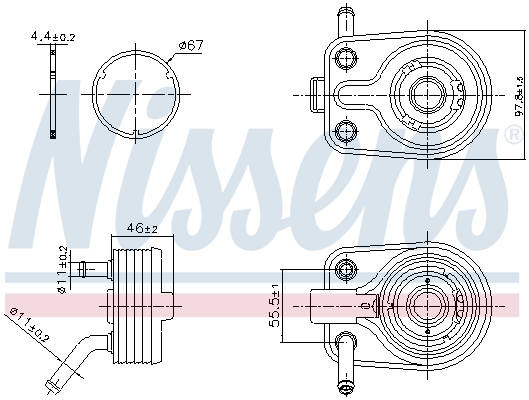 Oliekoeler motorolie Nissens 91447