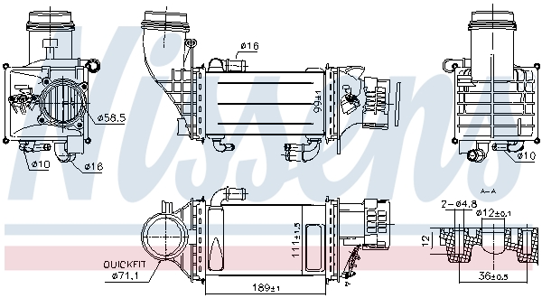 Intercooler, inlaatluchtkoeler Nissens 961247