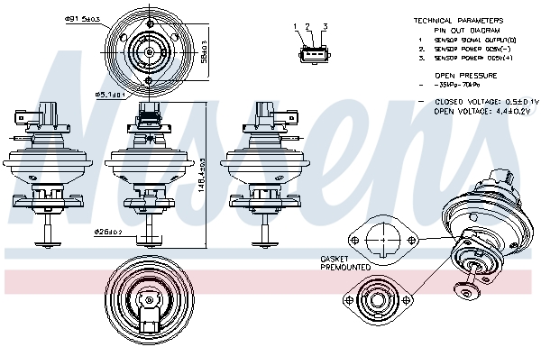 EGR-klep Nissens 98208