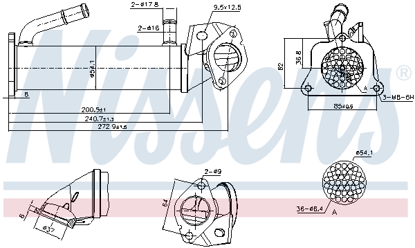 EGR koeler Nissens 989322