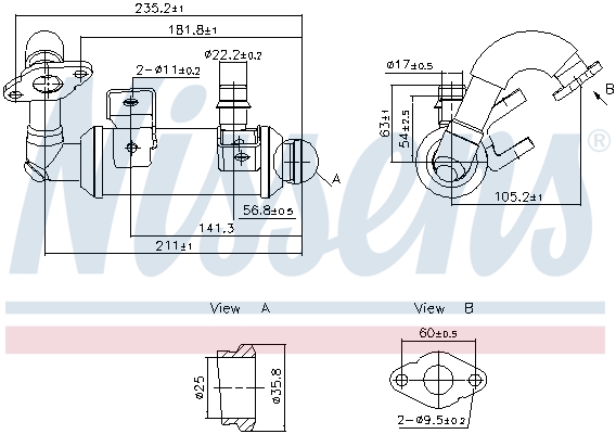 EGR koeler Nissens 989405