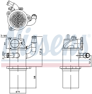 EGR koeler Nissens 989423