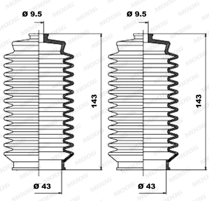 Stuurhuishoes Moog K150095