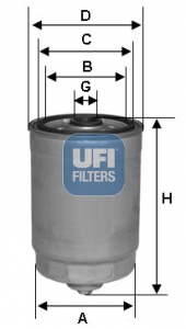 Brandstoffilter UFI 24.350.01