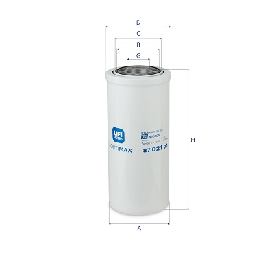 Filter, hydrauliek UFI 87.021.00