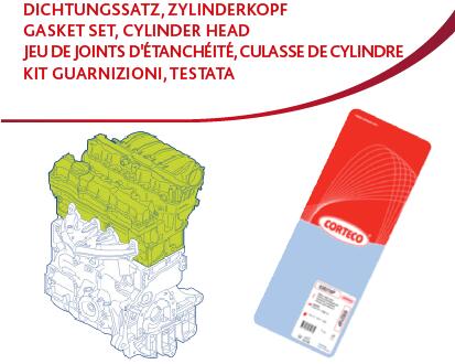 Cilinderkop pakking set/kopset Corteco 418395P