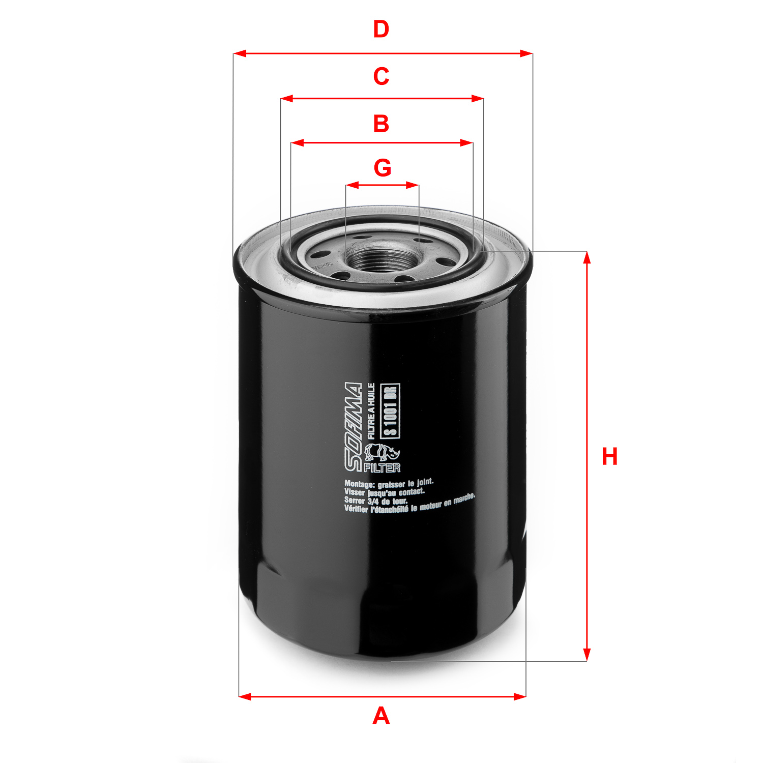 Oliefilter Sofima S 1001 DR