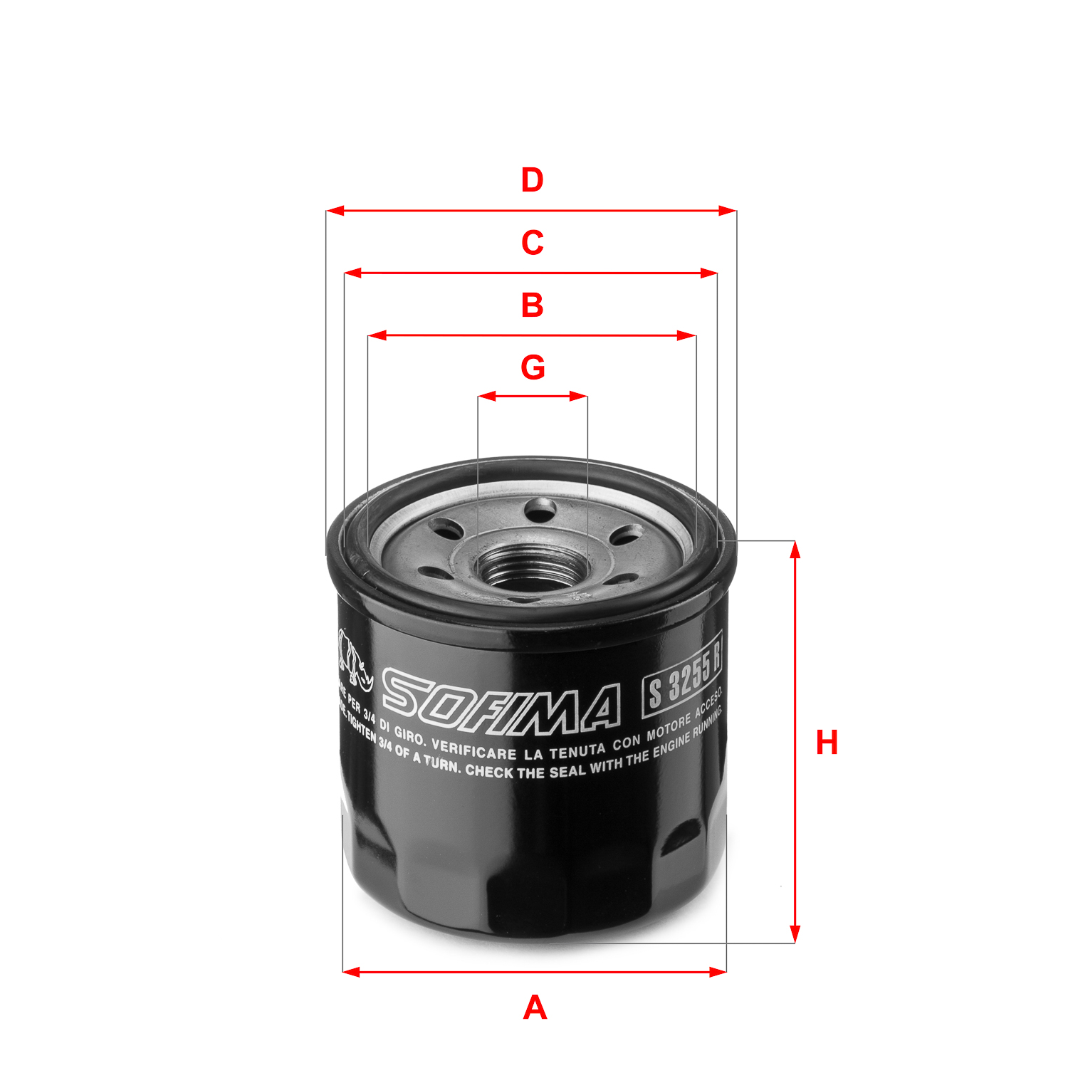 Oliefilter Sofima S 3255 R